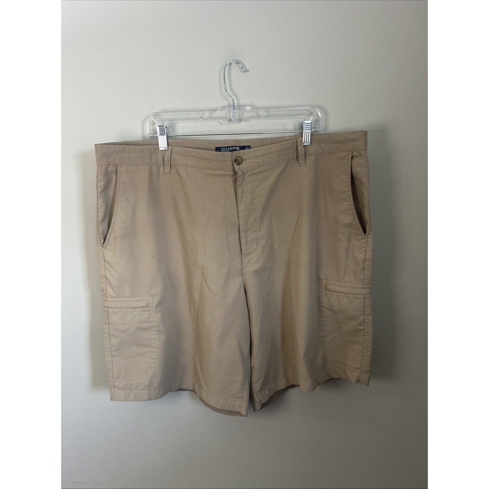 Men's Size 42 Tan Chaps Stretch Cargo Chino Shorts With Pockets